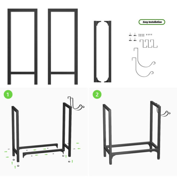 Tryrion 24.4'' W Metal Log Rack - Image 6