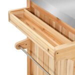 Tuyet Red Barrel StudioÂ® Bar Cart with Solid Wood Outer Material - Image 3