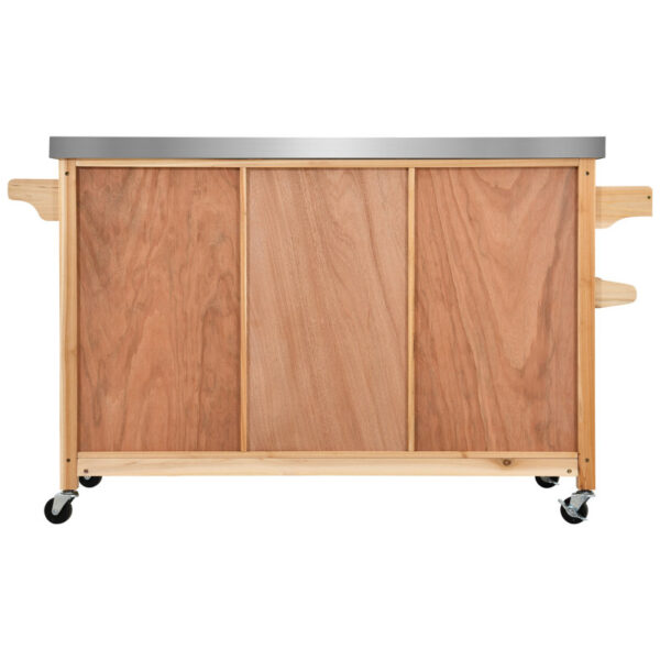 Tuyet Red Barrel StudioÂ® Bar Cart with Solid Wood Outer Material - Image 8