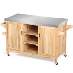 Tuyet Red Barrel StudioÂ® Bar Cart with Solid Wood Outer Material - Image 5