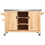 Tuyet Red Barrel StudioÂ® Bar Cart with Solid Wood Outer Material - Image 4