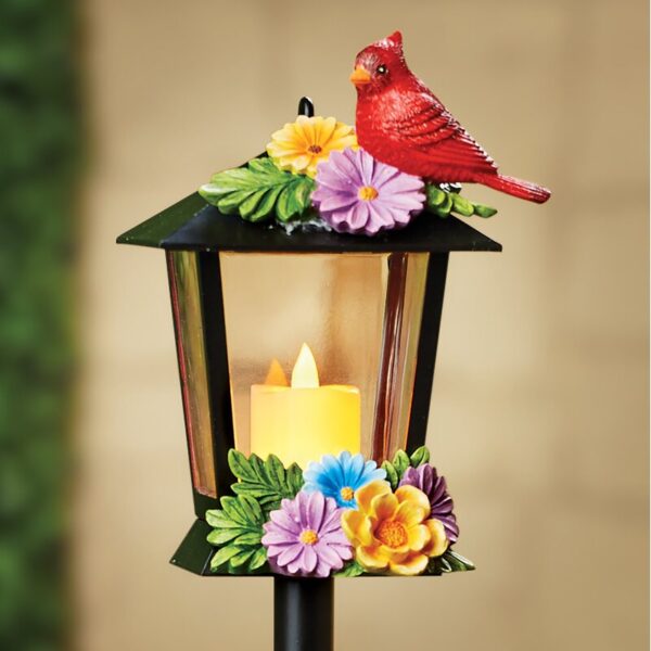Tyndall Cardinal Solar Lantern Garden Stake - Image 4