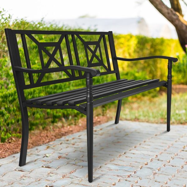 Velma Metal Outdoor Bench - Image 3
