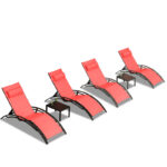 Venissa Outdoor Metal Chaise Lounge with Table - Image 9