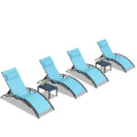 Venissa Outdoor Metal Chaise Lounge with Table - Image 10