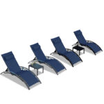 Venissa Outdoor Metal Chaise Lounge with Table - Image 8