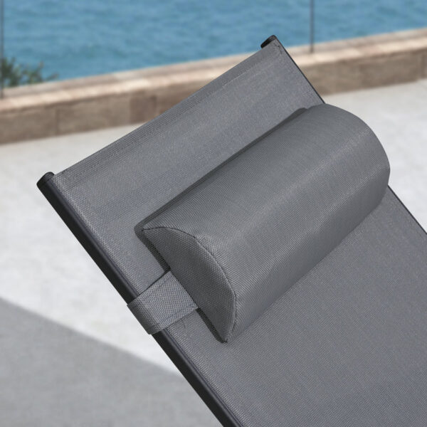 Venissa Outdoor Metal Chaise Lounge with Table - Image 2
