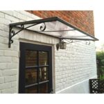 Venus 4' 5" W x 2' 11" D Slope Door Awning in Dark Gray