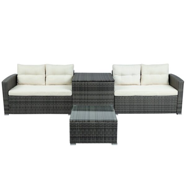 Verduzco Wicker/Rattan 4 - Person Seating Group with Cushions - Image 5
