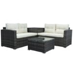 Verduzco Wicker/Rattan 4 - Person Seating Group with Cushions - Image 6