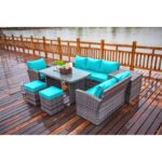 Vernis Polyethylene (PE) Wicker 8 - Person Seating Group with Cushions - Image 14