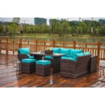 Vernis Polyethylene (PE) Wicker 8 - Person Seating Group with Cushions - Image 12