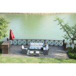 Vernis Polyethylene (PE) Wicker 8 - Person Seating Group with Cushions - Image 4