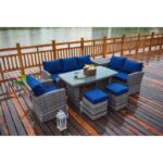 Vernis Polyethylene (PE) Wicker 8 - Person Seating Group with Cushions - Image 13