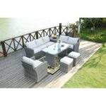 Vernis Polyethylene (PE) Wicker 8 - Person Seating Group with Cushions - Image 2