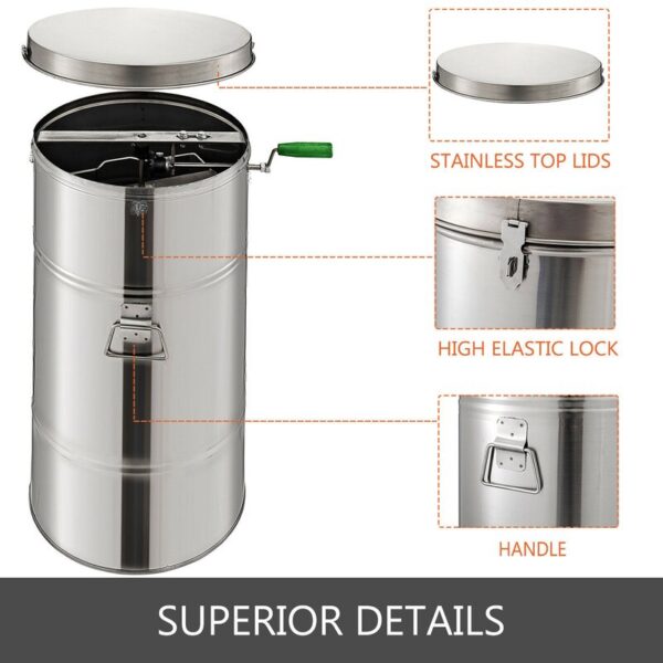 VEVOR 2 Frame Stainless Steel Honey Extractor Spinner Honeycomb Beekeeping 28.34 - Image 6