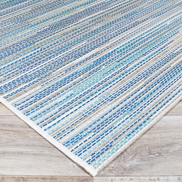 Victorine Flatweave Sand/ Turquoise/ Azure Blue Indoor/Outdoor Rug - Image 7