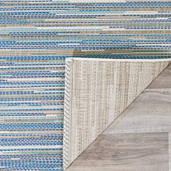 Victorine Flatweave Sand/ Turquoise/ Azure Blue Indoor/Outdoor Rug - Image 8