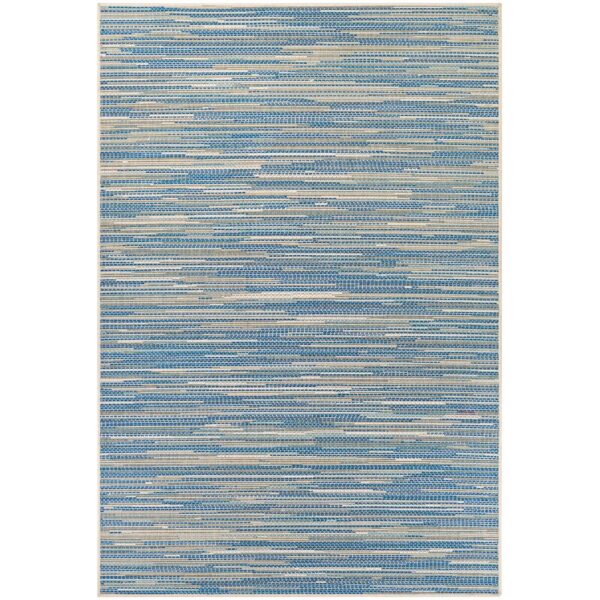 Victorine Flatweave Sand/ Turquoise/ Azure Blue Indoor/Outdoor Rug - Image 2