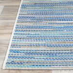Victorine Flatweave Sand/ Turquoise/ Azure Blue Indoor/Outdoor Rug - Image 6