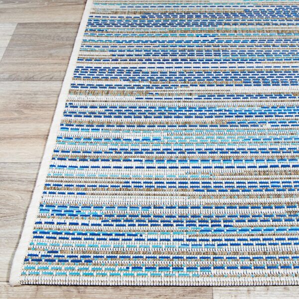 Victorine Flatweave Sand/ Turquoise/ Azure Blue Indoor/Outdoor Rug - Image 6