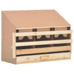 Vidaxl Chicken Laying Nest 3 Compartments 28.3"X13"X21.3" Solid Pine Wood - Image 3