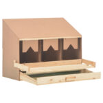 Vidaxl Chicken Laying Nest 3 Compartments 28.3"X13"X21.3" Solid Pine Wood - Image 8