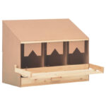 Vidaxl Chicken Laying Nest 3 Compartments 28.3"X13"X21.3" Solid Pine Wood - Image 2