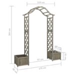 vidaXL Solid Firwood Garden Pergola with Planter Wooden Arbor Brown/Gray - Image 5
