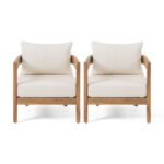 Vita Outdoor Patio Chair with Cushions (Set of 2)