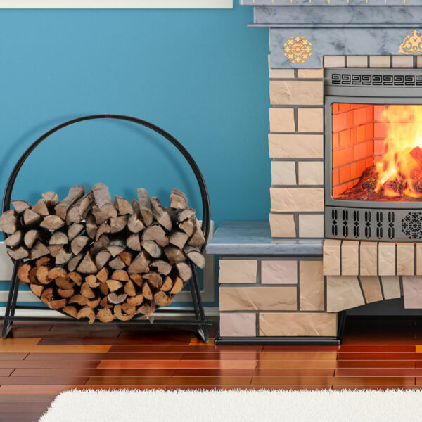 Volner 30'' W Enamel Coated Steel Log Rack - Image 2