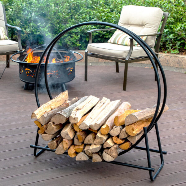 Volner 30'' W Enamel Coated Steel Log Rack - Image 3