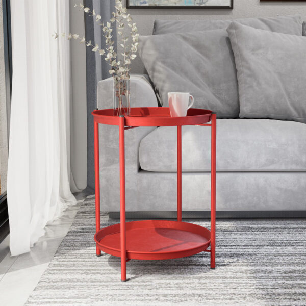 Voy Metal Outdoor Side Table - Image 12