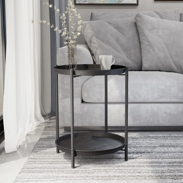 Voy Metal Outdoor Side Table - Image 9