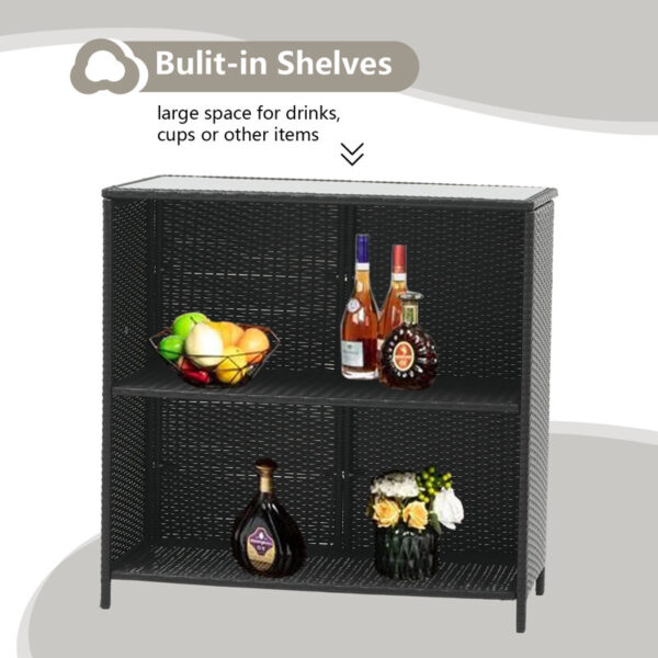 Vural Red Barrel StudioÂ® Bar Set with Metal Frame and Wicker Outer Material - Image 5