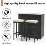 Vural Red Barrel StudioÂ® Bar Set with Metal Frame and Wicker Outer Material - Image 4