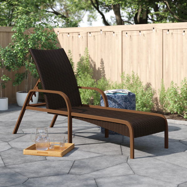 Warm Gray Woodstock Outdoor Chaise Lounge - Image 9