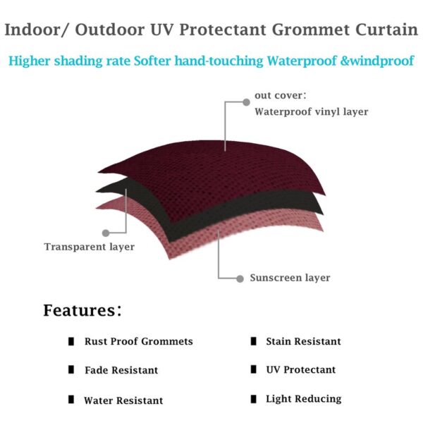 Waterproof Thermal Insulated Outdoor Patio Curtain - Image 7