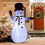 Waving Snowman LED Lighted Outdoor Air Blown Inflatable Christmas - Image 2