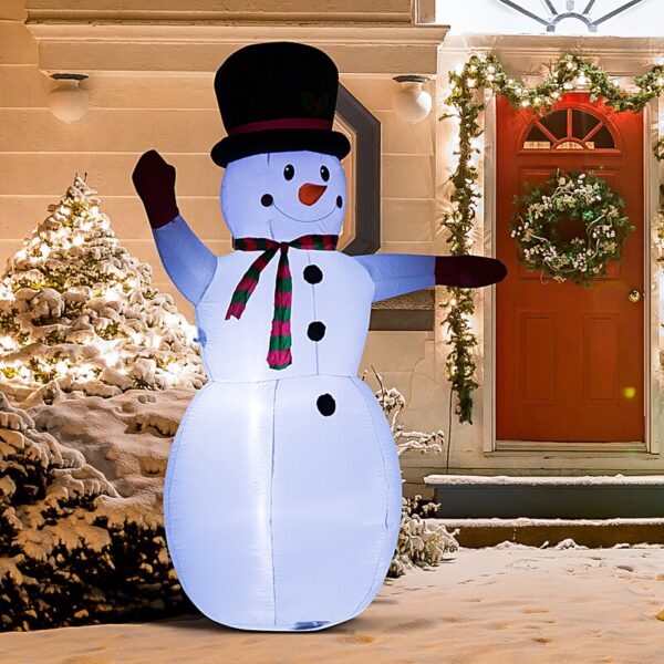 Waving Snowman LED Lighted Outdoor Air Blown Inflatable Christmas - Image 2