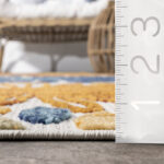 Weyland Floral Power Loom Blue/Orange Indoor/Outdoor Patio Rug - Image 7