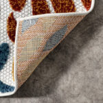 Weyland Floral Power Loom Blue/Orange Indoor/Outdoor Patio Rug - Image 5