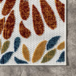 Weyland Floral Power Loom Blue/Orange Indoor/Outdoor Patio Rug - Image 4