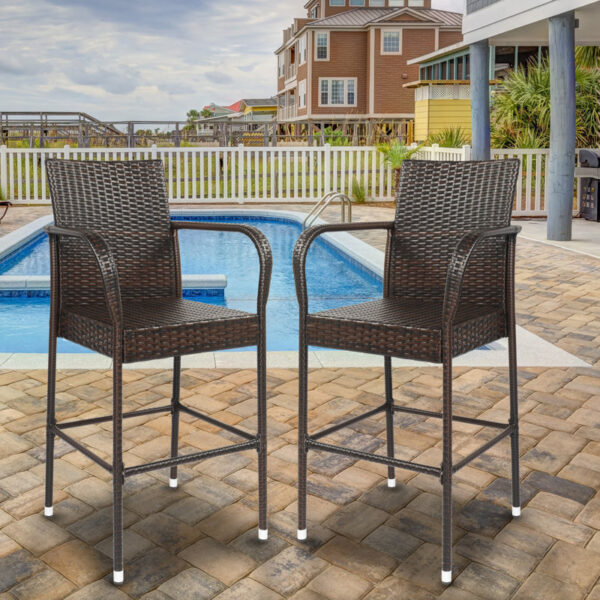 Whipholt 2 Piece 27.5" Patio Bar Stool (Set of 2) - Image 2