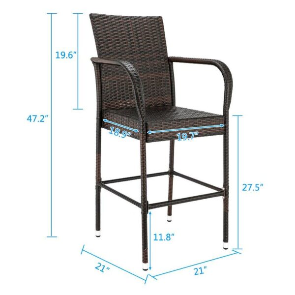 Whipholt 2 Piece 27.5" Patio Bar Stool (Set of 2) - Image 6