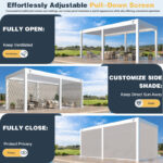 White 20 Ft. W x 10 Ft. D Aluminum Pergola - Image 6