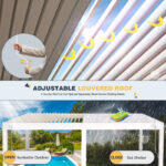 White 20 Ft. W x 10 Ft. D Aluminum Pergola - Image 5