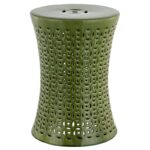 White Alondo 18'' Tall Ceramic Garden Stool - Image 9