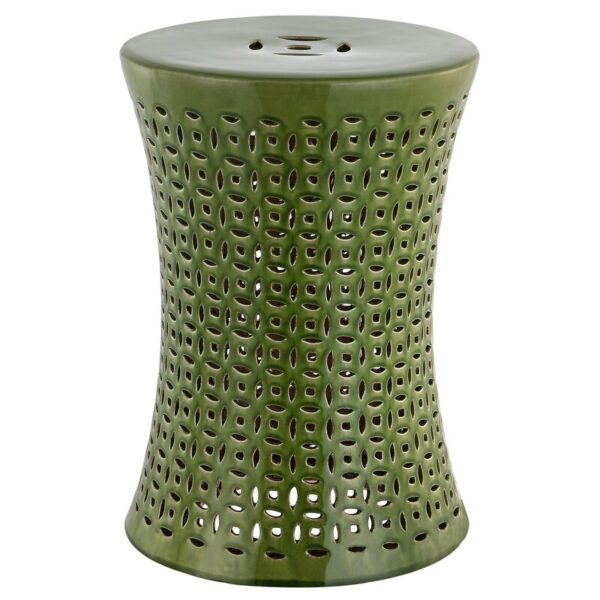 White Alondo 18'' Tall Ceramic Garden Stool - Image 9