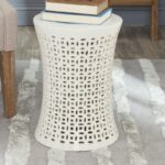 White Alondo 18'' Tall Ceramic Garden Stool - Image 10